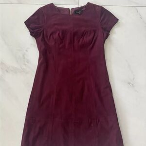 Jessica Simpson Womens Maroon Round Neck Short Sleeve Zip Back Dress Size 2